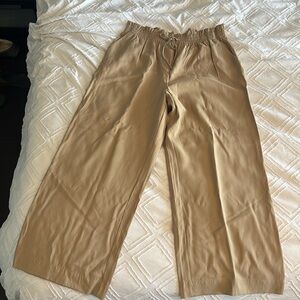 Tan Wide-Leg Pants
